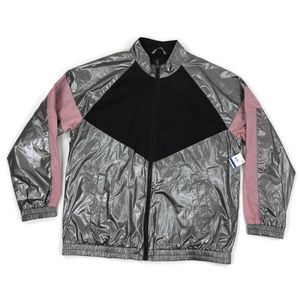 INC Mens Jacket Windbreaker Colorblock Metallic XL